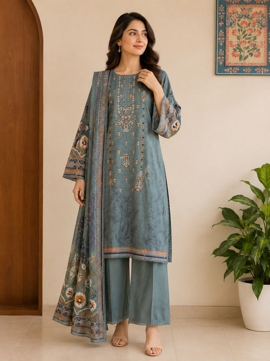 MC101-Ready to wear Premium Embroidered Suit
